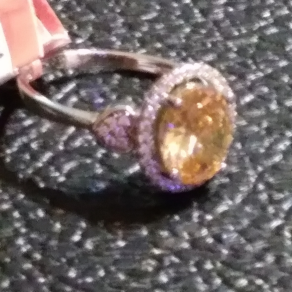 Nwt-Champagne &white CZ in sterling silver. 8